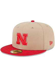New Era Nebraska Cornhuskers Mens Tan Evergreen 59FIFTY Fitted Hat