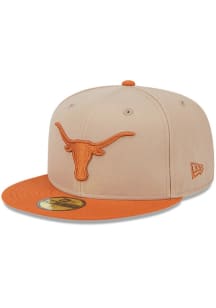 New Era Texas Longhorns Mens Tan Evergreen 59FIFTY Fitted Hat
