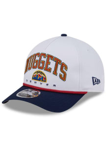 New Era Denver Nuggets Arch M Crown A Frame 9FORTY Adjustable Hat - White