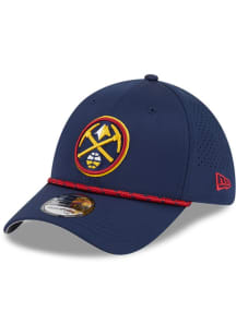 New Era Denver Nuggets Mens Navy Blue Perform 39THIRTY Flex Hat