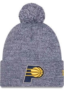 New Era Indiana Pacers Navy Blue Marled Cuff Pom Mens Knit Hat
