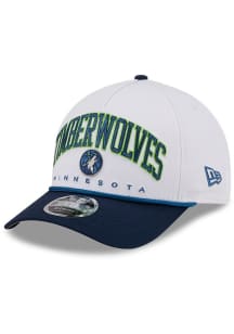 New Era Minnesota Timberwolves Arch M Crown A Frame 9FORTY Adjustable Hat - White