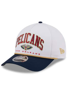 New Era New Orleans Pelicans Arch M Crown A Frame 9FORTY Adjustable Hat - White