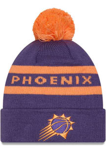 New Era Phoenix Suns Purple 2T Text Cuff Pom Mens Knit Hat