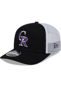 New Era Colorado Rockies 9SEVENTY Stretch Snap Cotton Trucker Adjustable Hat - Black