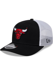 New Era Chicago Bulls 9SEVENTY Stretch Snap Cotton Trucker Adjustable Hat - Black
