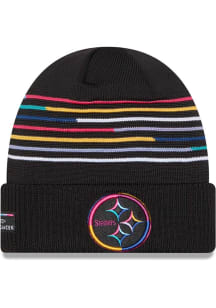 New Era Pittsburgh Steelers Black 2025 Crucial Catch Cuff Mens Knit Hat