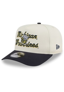 New Era Michigan Wolverines A frame Chainstitch 9FIFTY Adjustable Hat - Blue