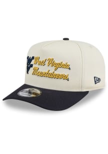 New Era West Virginia Mountaineers A frame Chainstitch 9FIFTY Adjustable Hat - Navy Blue