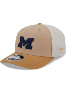 New Era Michigan Wolverines 2T 9SEVENTY Trucker Adjustable Hat - Tan