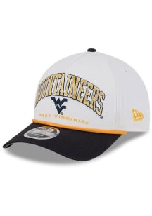 New Era West Virginia Mountaineers Arch M Crown A Frame 9FORTY Adjustable Hat - White