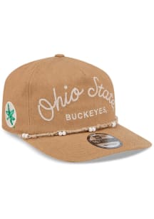 New Era Ohio State Buckeyes Bead Rope Golfer Adjustable Hat - Tan