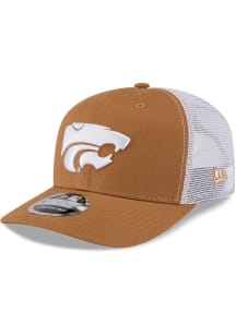 New Era K-State Wildcats Evergreen 9SEVENTY Stretch Snap Trucker Adjustable Hat - Tan