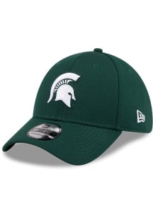 New Era Michigan State Spartans Mens Green Evergreen Dashmark Mesh 39THIRTY Flex Hat