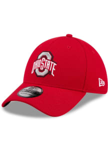 New Era Ohio State Buckeyes Mens Red Evergreen Dashmark Mesh 39THIRTY Flex Hat