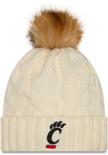 New Era Cincinnati Bearcats White Fur Cuff Pom Womens Knit Hat