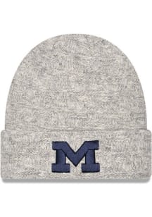New Era Michigan Wolverines Grey Metallic Cuff Womens Knit Hat
