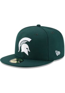 New Era Michigan State Spartans Mens Green Basic 59FIFTY Iconic Fitted Hat