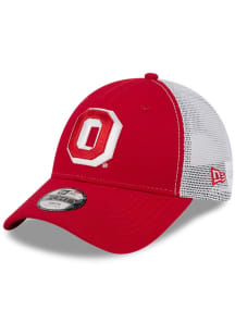 New Era Ohio State Buckeyes Red Evergreen JR 9FORTY Trucker Youth Adjustable Hat