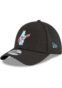 New Era Chicago Cubs Mens Black Electric Bear Logo 39THIRTY Flex Hat