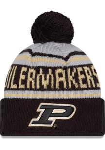 New Era Purdue Boilermakers Black Evergreen JR Cuff Pom Youth Knit Hat