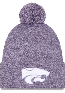 New Era K-State Wildcats Purple Marled JR Cuff Pom Youth Knit Hat