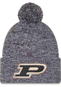 New Era Purdue Boilermakers Black Marled JR Cuff Pom Youth Knit Hat
