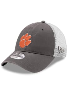 New Era Clemson Tigers Trucker 9FORTY Adjustable Hat - Grey