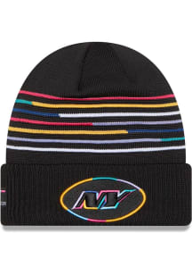 New Era New York Jets Black 2025 Crucial Catch Cuff Mens Knit Hat