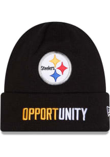 New Era Pittsburgh Steelers Black 2025 Inspire Change Cuff Mens Knit Hat