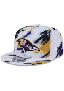 New Era Baltimore Ravens White Paint 9FIFTY Mens Snapback Hat