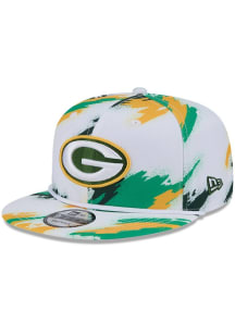 New Era Green Bay Packers White Paint 9FIFTY Mens Snapback Hat