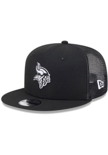 New Era Minnesota Vikings Black Evergreen JR 9FIFTY Trucker Youth Snapback Hat