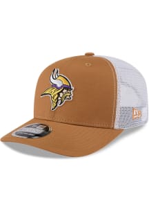 New Era Minnesota Vikings Evergreen 9SEVENTY Stretch Snap Trucker Adjustable Hat - Tan