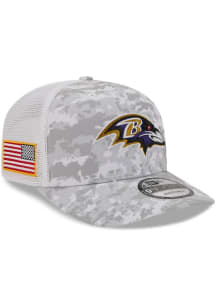 New Era Baltimore Ravens 2025 Salute to Service Camo Fan Pack 9SEVENTY Trucker Adjustable Hat - Gr..