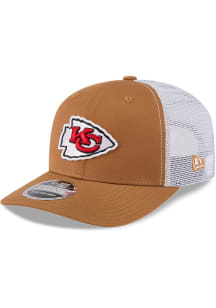 New Era Kansas City Chiefs Evergreen 9SEVENTY Stretch Snap Trucker Adjustable Hat - Tan
