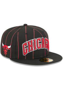 New Era Chicago Bulls Mens Black 2025 NBA Statement Edition 59FIFTY Fitted Hat