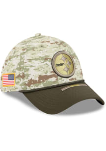 New Era Pittsburgh Steelers Mens Green 2025 Salute To Service Camo 39THIRTY Flex Hat