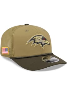 New Era Baltimore Ravens 2025 Salute To Service Stretch 9SEVENTY Trucker Adjustable Hat - Green