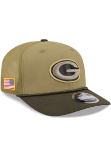 New Era Green Bay Packers 2025 Salute To Service Stretch 9SEVENTY Trucker Adjustable Hat - Green
