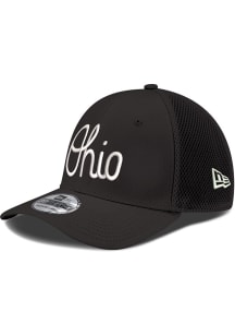 New Era Ohio State Buckeyes Mens Black Script Logo Neo 39THIRTY Flex Hat