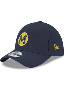 New Era Michigan Wolverines Mens Navy Blue Basic 39THIRTY Flex Hat