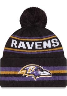 New Era Baltimore Ravens Purple Classic Cuff Pom Mens Knit Hat