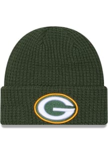 New Era Green Bay Packers Green Waffle Cuff Mens Knit Hat
