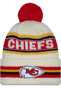 New Era Kansas City Chiefs White Classic Cuff Pom Mens Knit Hat