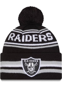 New Era Las Vegas Raiders Black Classic Cuff Pom Mens Knit Hat