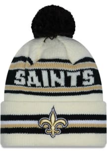 New Era New Orleans Saints White Classic Cuff Pom Mens Knit Hat