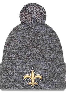 New Era New Orleans Saints Black Marled jr Cuff Pom Youth Knit Hat