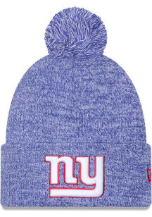 New Era New York Giants Blue Marled Cuff Pom Mens Knit Hat