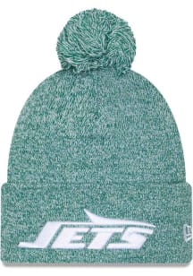 New Era New York Jets Green Marled Cuff Pom Mens Knit Hat